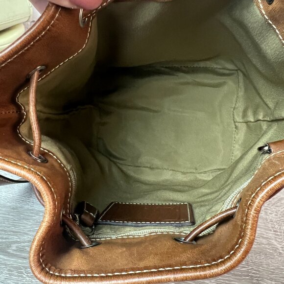Vintage Coach Shoulder Bag Drawstring Leather Logo Bucket Bag Brown 7554 - Picture 6 of 7